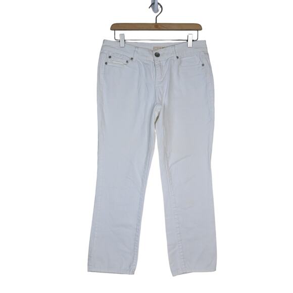 DKNY Womens 8 White Straight Leg Cropped Ankle Jeans - Picture 1 of 10